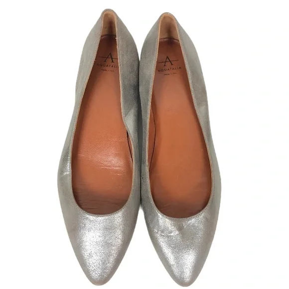 Aquatalia Perla Metallic Flat Size 8 - Picture 1 of 8